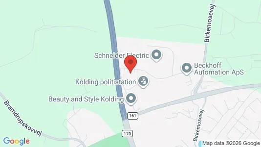 Erhvervslokaler til leje i Kolding - kort over placeringen