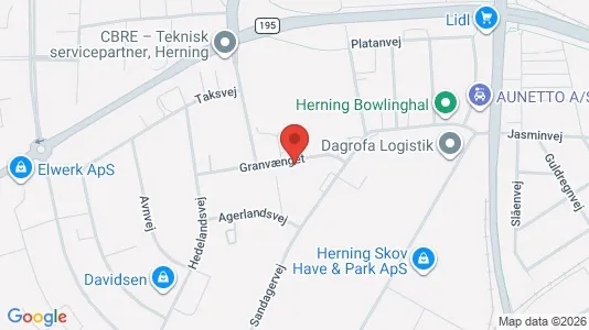 Erhvervslokaler til leje i Herning - kort over placeringen