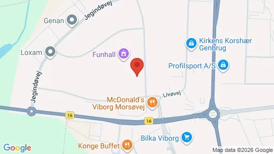 Erhvervslokaler til leje i Viborg - kort over placeringen