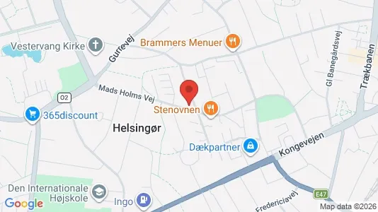 Erhvervslokaler til leje i Helsingør - kort over placeringen