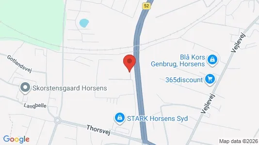 Erhvervslokaler til leje i Horsens - kort over placeringen