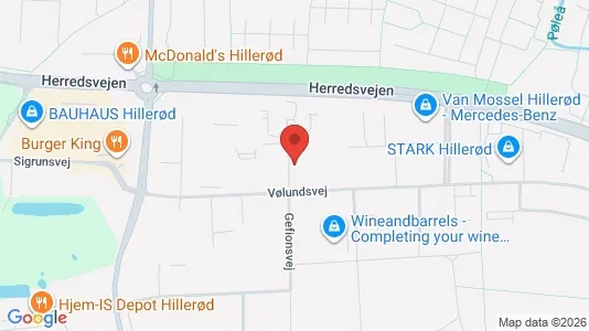 Erhvervslokaler til leje i Hillerød - kort over placeringen