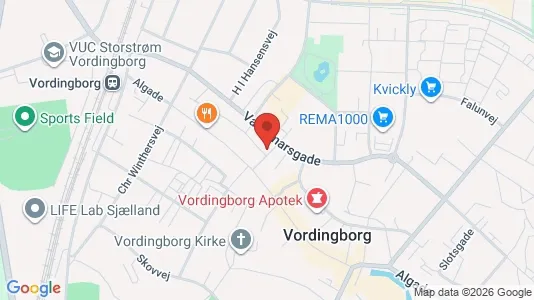 Erhvervslokaler til leje i Vordingborg - kort over placeringen