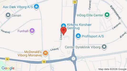 Erhvervslokaler til leje i Viborg - kort over placeringen