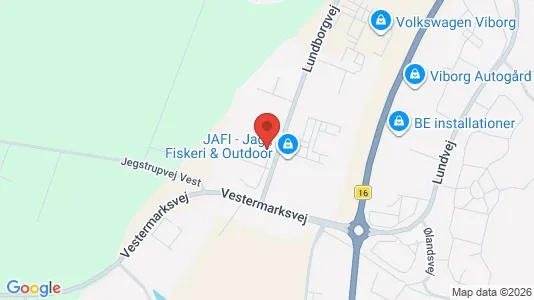 Erhvervslokaler til leje i Viborg - kort over placeringen