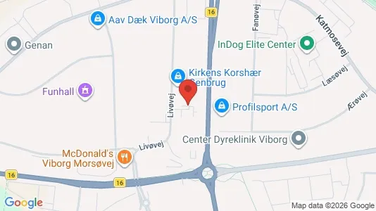 Erhvervslokaler til leje i Viborg - kort over placeringen