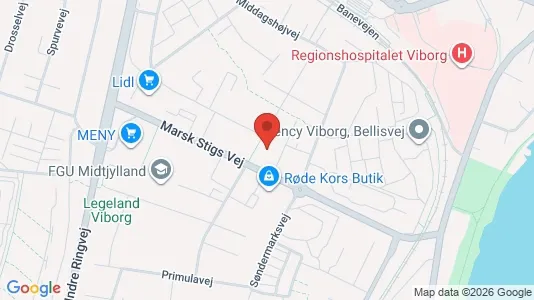 Erhvervslokaler til leje i Viborg - kort over placeringen