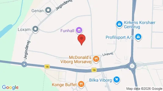 Erhvervslokaler til leje i Viborg - kort over placeringen