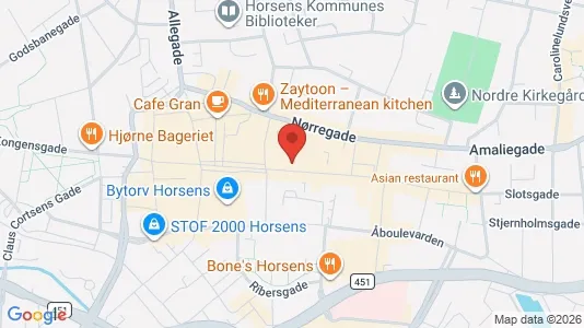 Erhvervslokaler til leje i Horsens - kort over placeringen