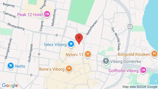 Erhvervslokaler til leje i Viborg - kort over placeringen