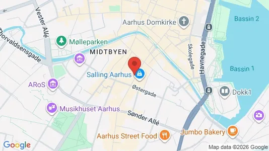 Erhvervslokaler til leje i Århus C - kort over placeringen