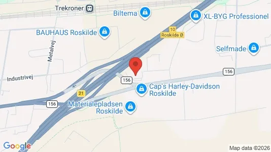 Erhvervslokaler til leje i Roskilde - kort over placeringen