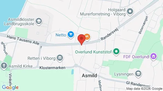 Erhvervslokaler til leje i Viborg - kort over placeringen