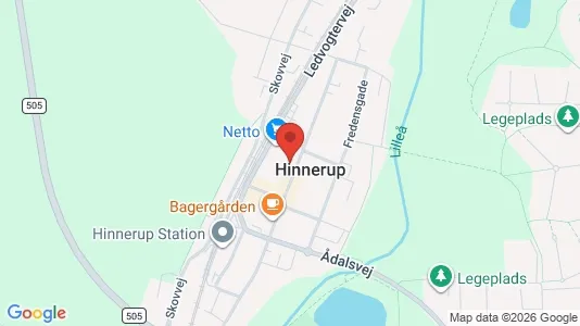 Erhvervslokaler til leje i Hinnerup - kort over placeringen