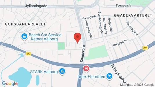 Erhvervslokaler til leje i Aalborg Centrum - kort over placeringen
