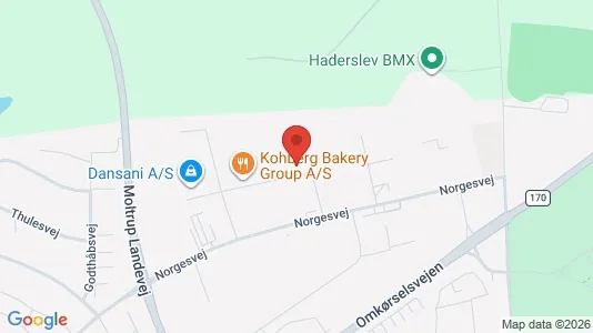 Erhvervslokaler til leje i Haderslev - kort over placeringen