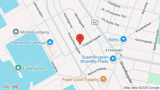 Erhvervslokaler til leje i Esbjerg Centrum - kort over placeringen