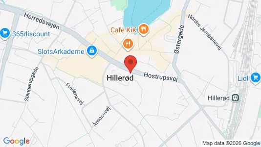 Erhvervslokaler til leje i Hillerød - kort over placeringen