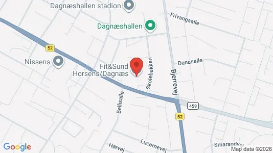 Erhvervslokaler til leje i Horsens - kort over placeringen