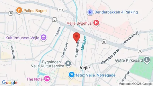 Erhvervslokaler til leje i Vejle Centrum - kort over placeringen