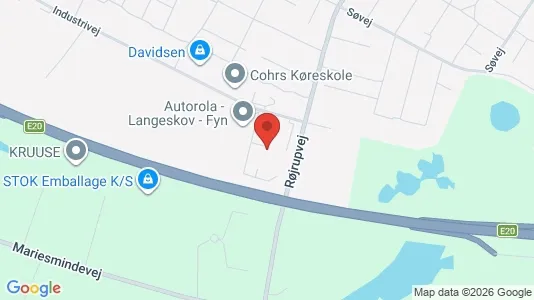 Erhvervslokaler til leje i Langeskov - kort over placeringen