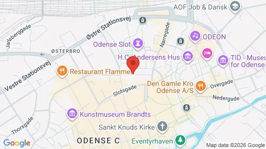 Erhvervslokaler til leje i Odense C - kort over placeringen