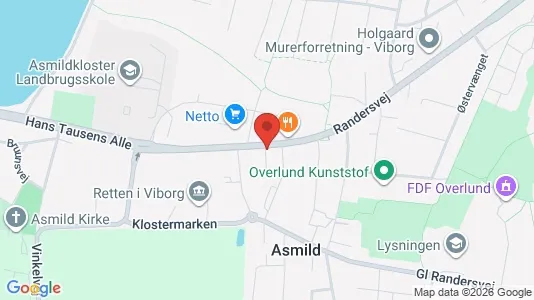 Erhvervslokaler til leje i Viborg - kort over placeringen