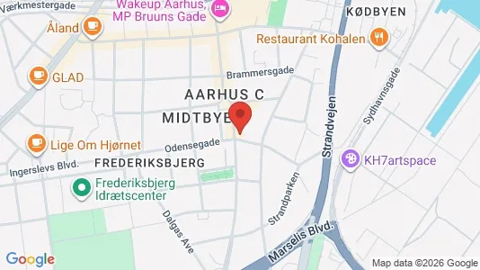 Erhvervslokaler til leje i Århus C - kort over placeringen