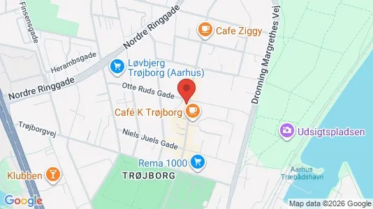 Erhvervslokaler til leje i Århus N - kort over placeringen