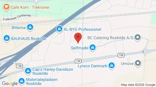 Erhvervslokaler til leje i Roskilde - kort over placeringen