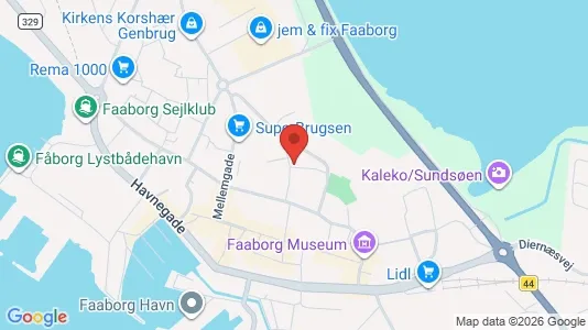 Erhvervslokaler til leje i Faaborg - kort over placeringen