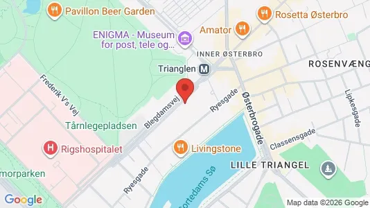 Erhvervslokaler til leje i Østerbro - kort over placeringen