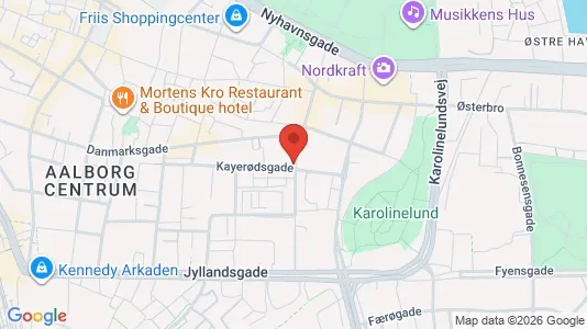 Erhvervslokaler til leje i Aalborg Centrum - kort over placeringen