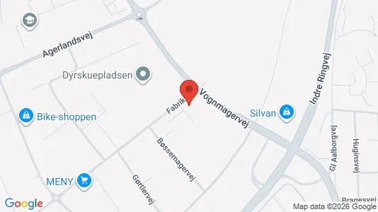 Erhvervslokaler til leje i Viborg - kort over placeringen