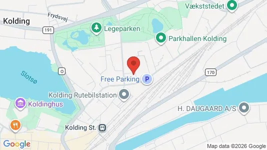 Erhvervslokaler til leje i Kolding - kort over placeringen