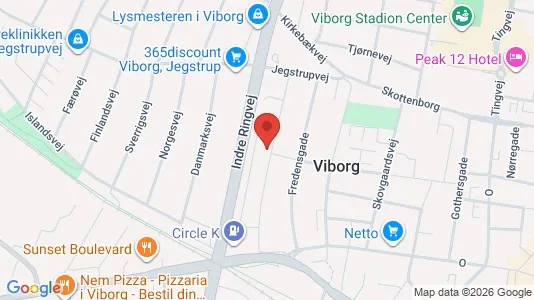 Erhvervslokaler til leje i Viborg - kort over placeringen