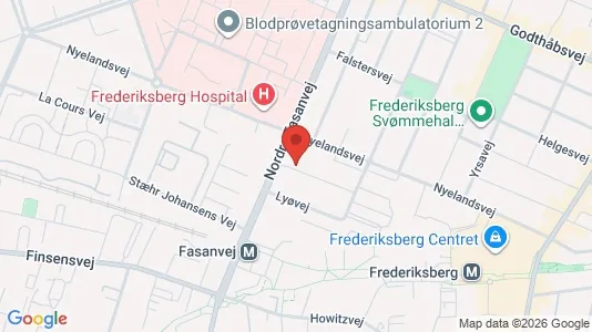 Erhvervslokaler til leje i Frederiksberg - kort over placeringen