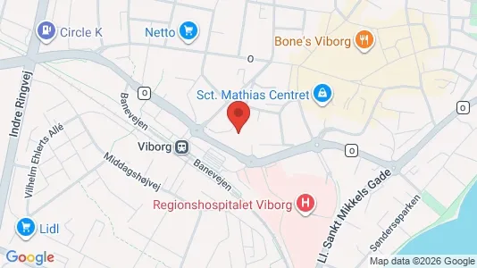Erhvervslokaler til leje i Viborg - kort over placeringen