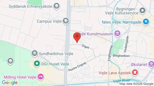 Kontorlokaler til leje i Vejle Centrum - kort over placeringen