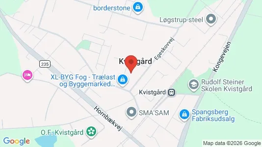Lagerlokaler til leje i Kvistgård - kort over placeringen