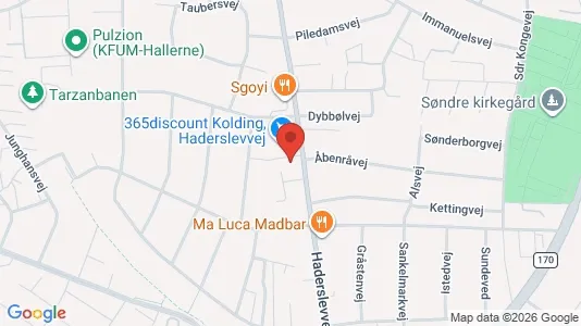 Erhvervslokaler til leje i Kolding - kort over placeringen
