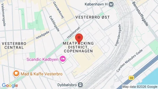 Kontorlokaler til leje i Vesterbro - kort over placeringen
