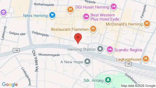 Kontorlokaler til leje i Herning - kort over placeringen