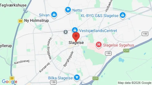 Butikslokaler til leje i Slagelse - kort over placeringen