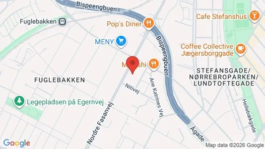 Erhvervslokaler til leje i Frederiksberg - kort over placeringen