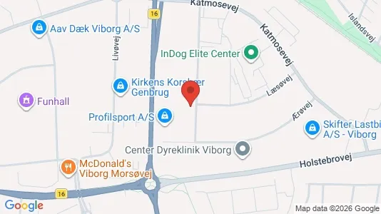 Erhvervslokaler til leje i Viborg - kort over placeringen
