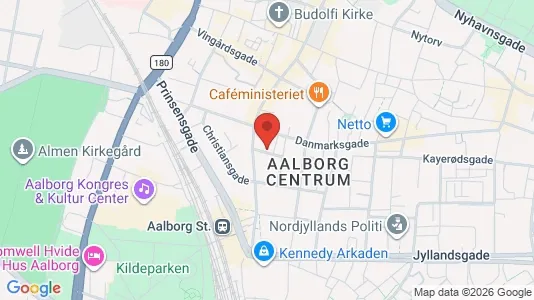 Erhvervslokaler til leje i Aalborg Centrum - kort over placeringen