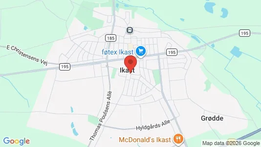 Butikslokaler til leje i Ikast - kort over placeringen
