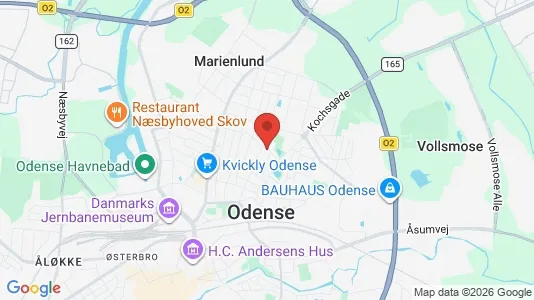 Butikslokaler til leje i Odense C - kort over placeringen