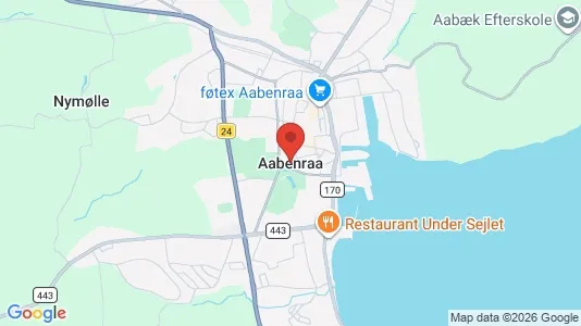 Kontorlokaler til leje i Aabenraa - kort over placeringen